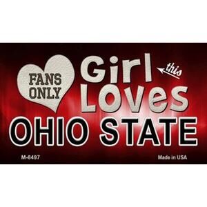 This Girl Loves Her Ohio State License Plate NCAA Buckeyes Metal Auto Sign